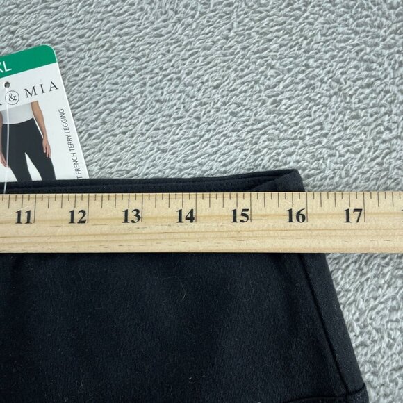 Max & Mia High Waist Black French Terry Leggings XL NWT 5320 - Picture 6 of 10